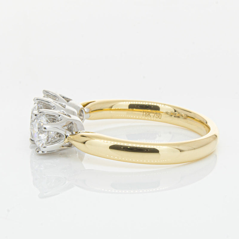 18ct Yellow Gold 1.21ct Diamond Trilogy Ring-Ring-Walker & Hall