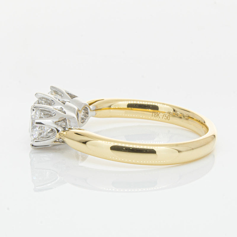 18ct Yellow Gold 1.21ct Diamond Trilogy Ring-Ring-Walker & Hall