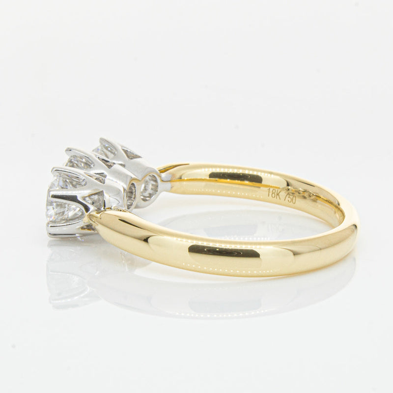 18ct Yellow Gold 1.21ct Diamond Trilogy Ring-Ring-Walker & Hall