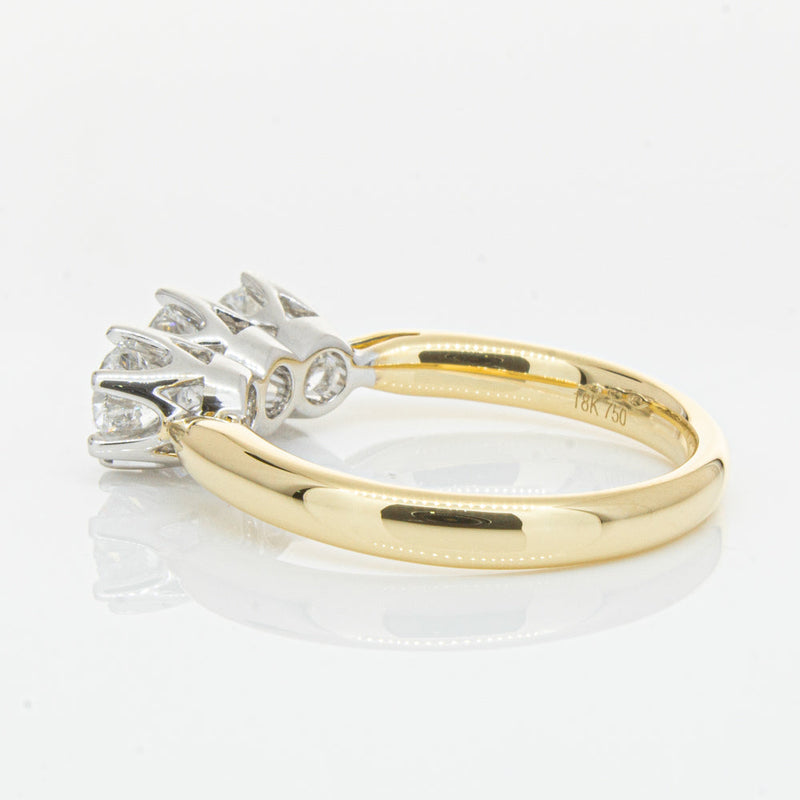 18ct Yellow Gold 1.21ct Diamond Trilogy Ring-Ring-Walker & Hall