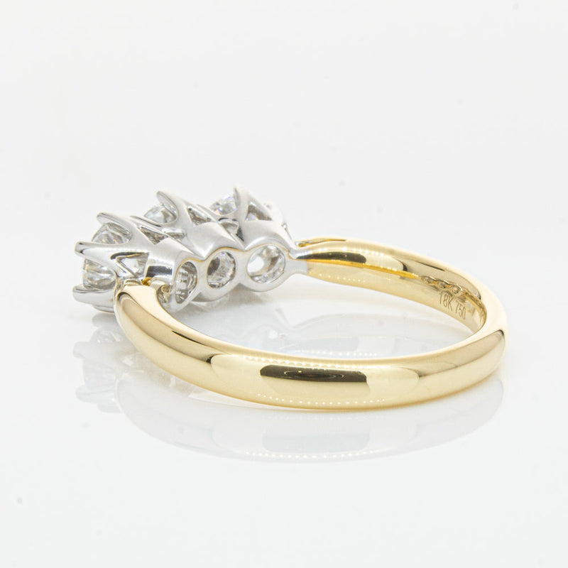 18ct Yellow Gold 1.21ct Diamond Trilogy Ring-Ring-Walker & Hall