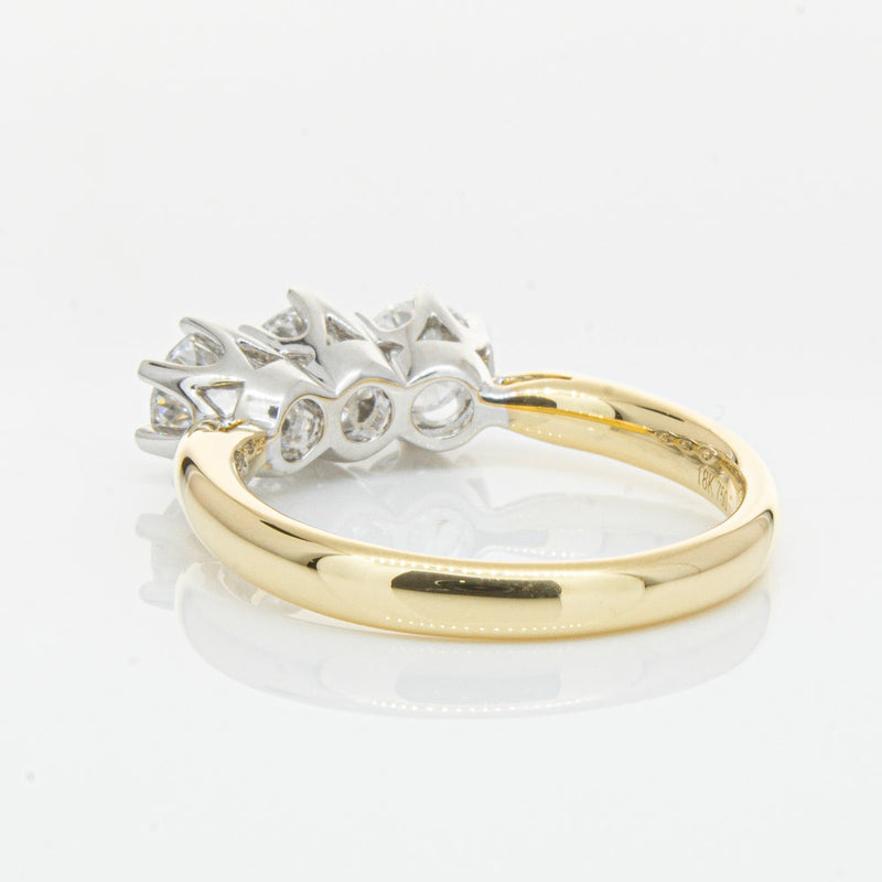 18ct Yellow Gold 1.21ct Diamond Trilogy Ring-Ring-Walker & Hall