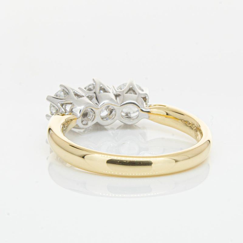 18ct Yellow Gold 1.21ct Diamond Trilogy Ring-Ring-Walker & Hall