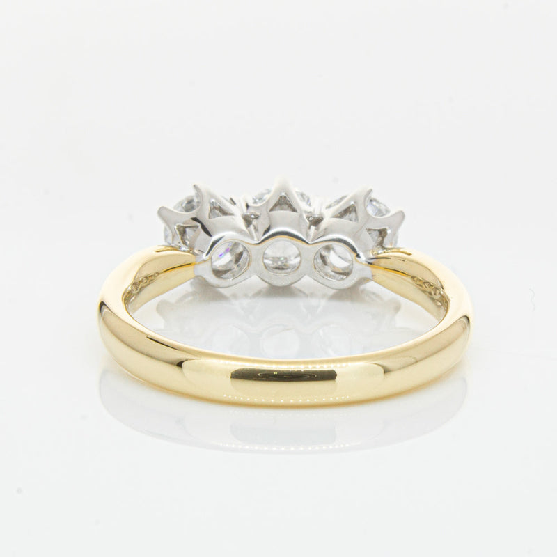 18ct Yellow Gold 1.21ct Diamond Trilogy Ring-Ring-Walker & Hall