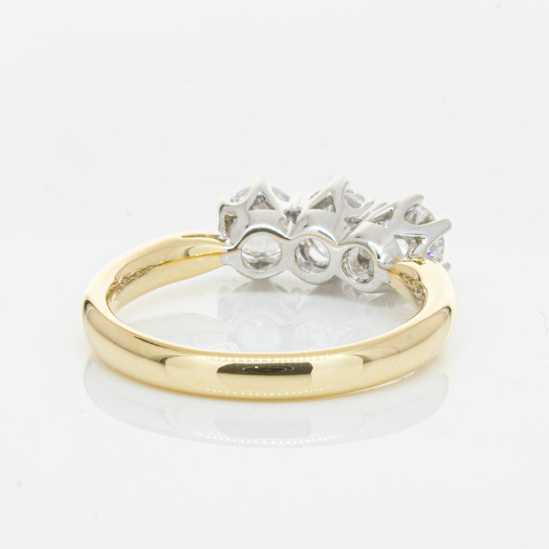 18ct Yellow Gold 1.21ct Diamond Trilogy Ring-Ring-Walker & Hall