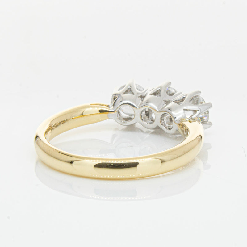 18ct Yellow Gold 1.21ct Diamond Trilogy Ring-Ring-Walker & Hall