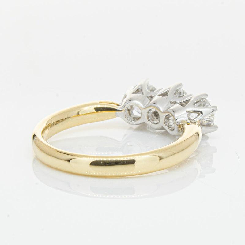 18ct Yellow Gold 1.21ct Diamond Trilogy Ring-Ring-Walker & Hall