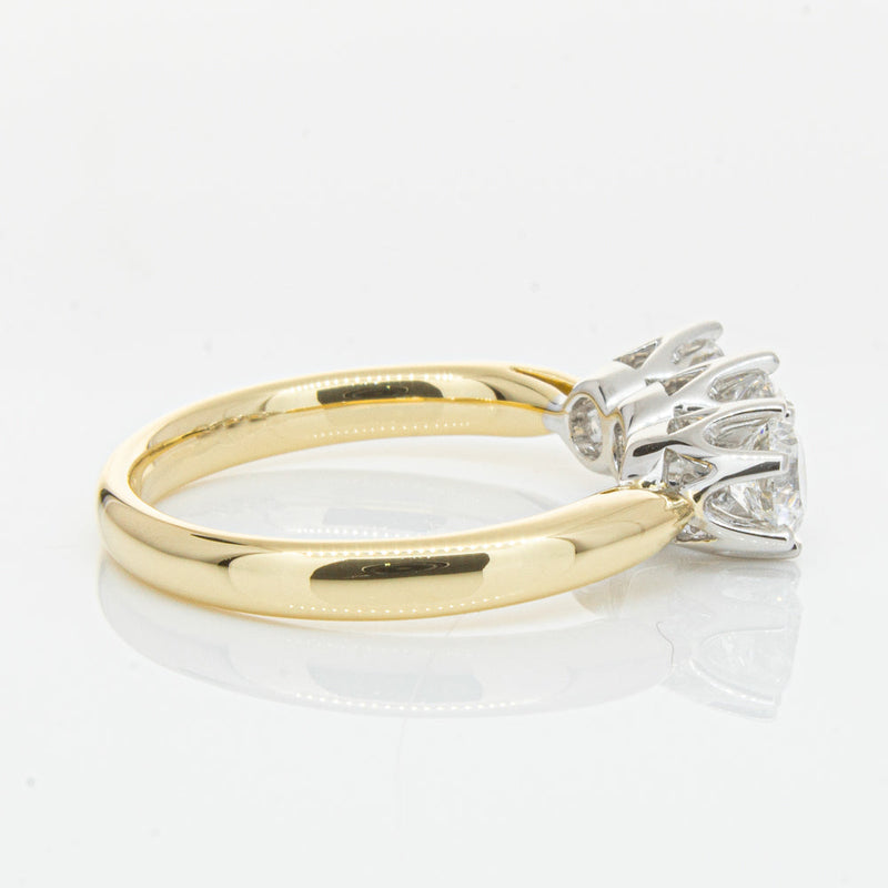 18ct Yellow Gold 1.21ct Diamond Trilogy Ring-Ring-Walker & Hall