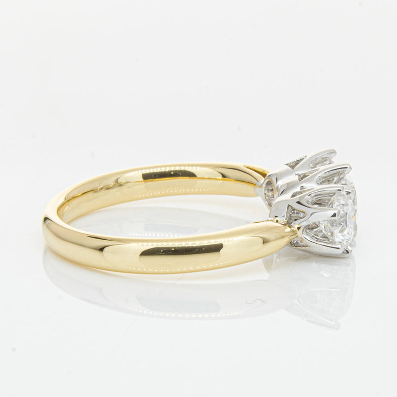 18ct Yellow Gold 1.21ct Diamond Trilogy Ring-Ring-Walker & Hall