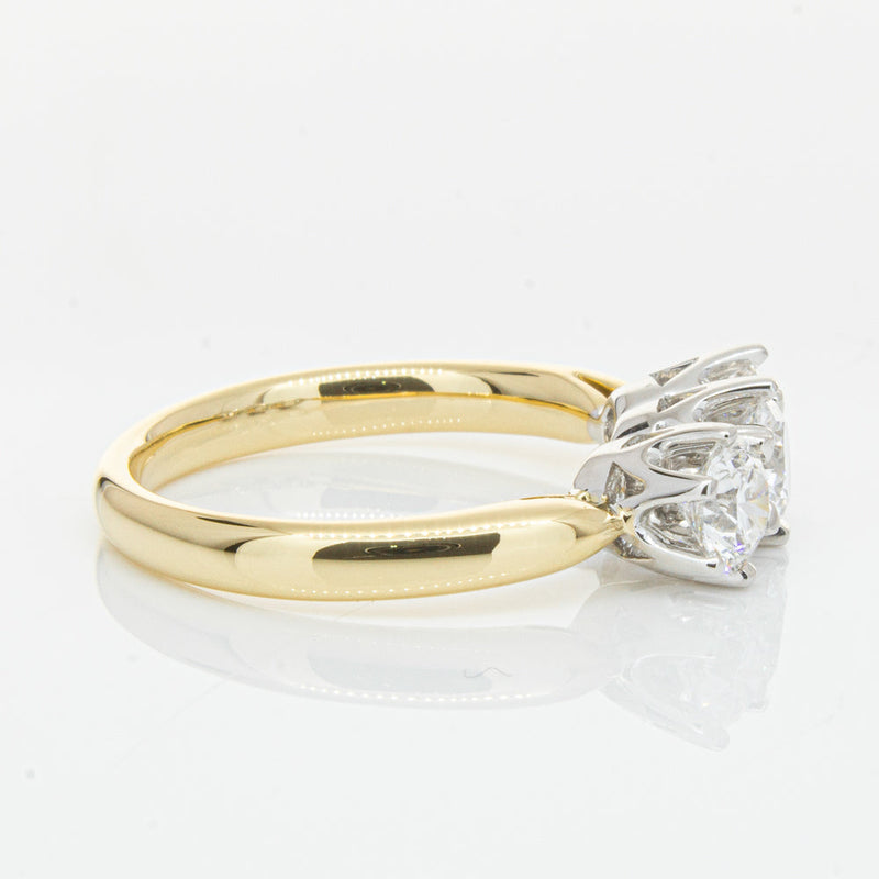 18ct Yellow Gold 1.21ct Diamond Trilogy Ring-Ring-Walker & Hall