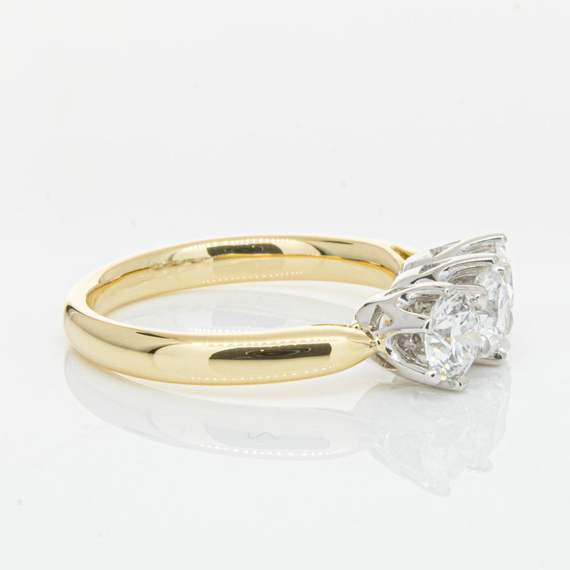 18ct Yellow Gold 1.21ct Diamond Trilogy Ring-Ring-Walker & Hall