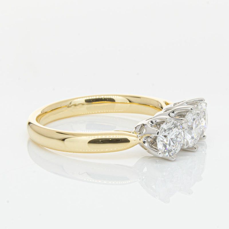 18ct Yellow Gold 1.21ct Diamond Trilogy Ring-Ring-Walker & Hall
