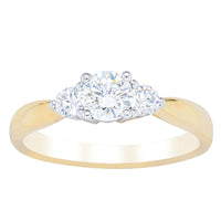 18ct Yellow Gold .50ct Diamond Elysian Ring-Ring-Walker & Hall