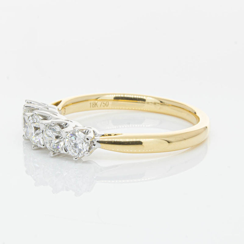 18ct Yellow Gold .80ct Diamond Pentagon Ring-Ring-Walker & Hall