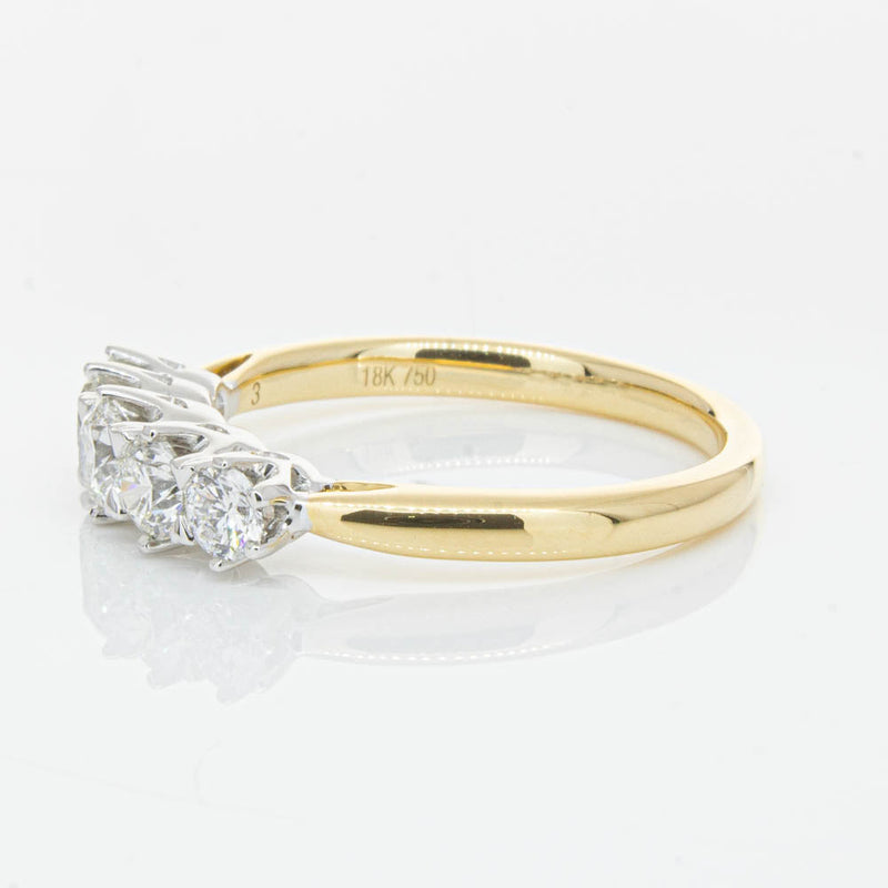 18ct Yellow Gold .80ct Diamond Pentagon Ring-Ring-Walker & Hall