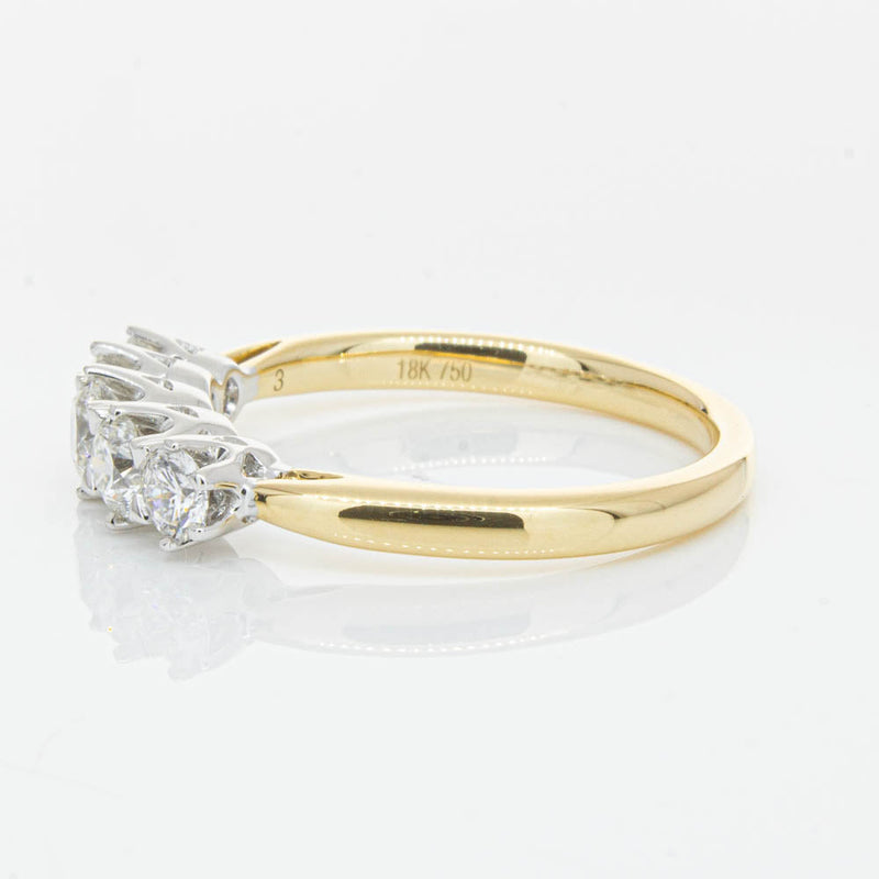 18ct Yellow Gold .80ct Diamond Pentagon Ring-Ring-Walker & Hall