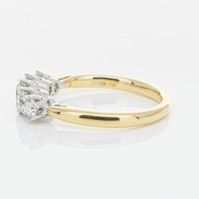 18ct Yellow Gold .80ct Diamond Pentagon Ring-Ring-Walker & Hall