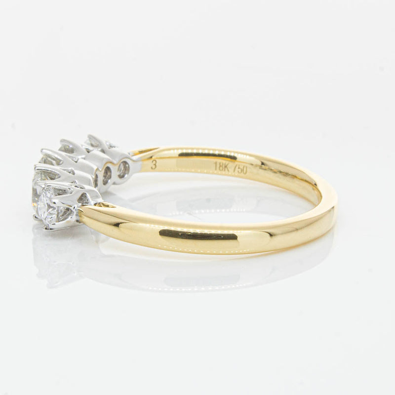 18ct Yellow Gold .80ct Diamond Pentagon Ring-Ring-Walker & Hall