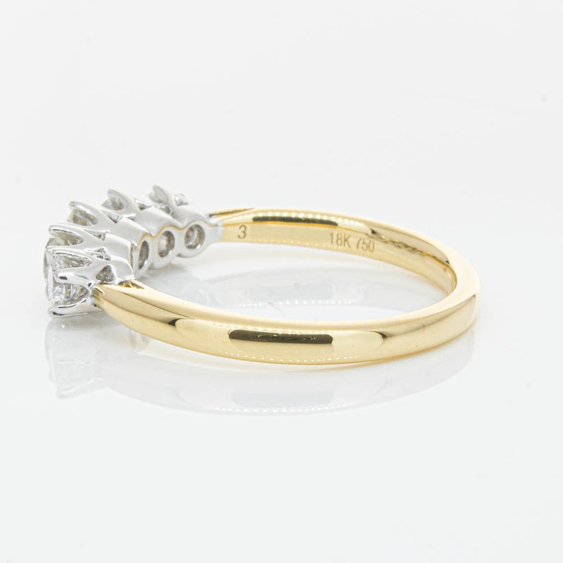 18ct Yellow Gold .80ct Diamond Pentagon Ring-Ring-Walker & Hall