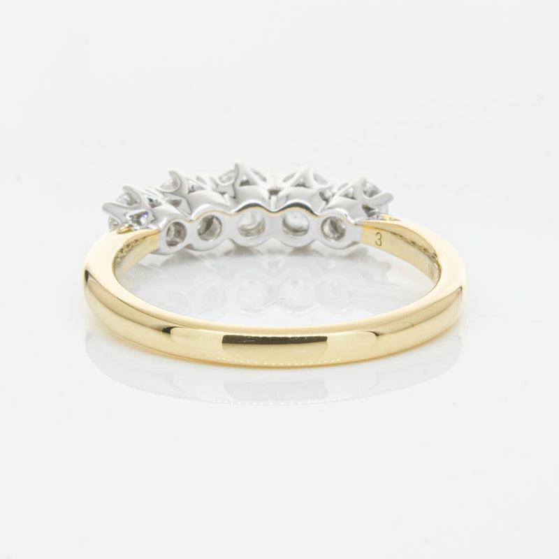 18ct Yellow Gold .80ct Diamond Pentagon Ring-Ring-Walker & Hall