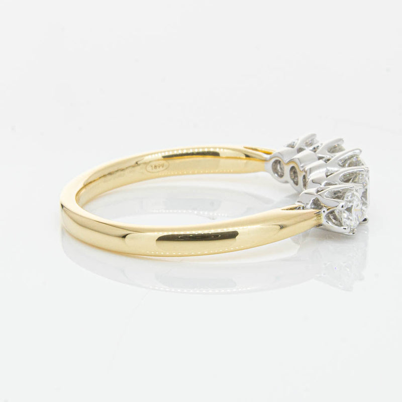 18ct Yellow Gold .80ct Diamond Pentagon Ring-Ring-Walker & Hall