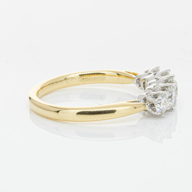 18ct Yellow Gold .80ct Diamond Pentagon Ring-Ring-Walker & Hall