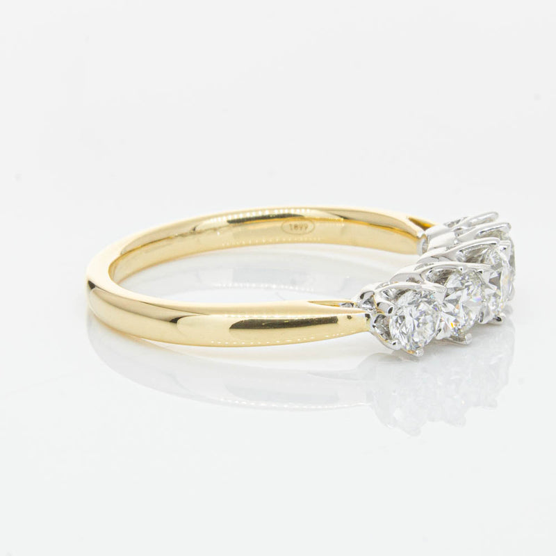 18ct Yellow Gold .80ct Diamond Pentagon Ring-Ring-Walker & Hall