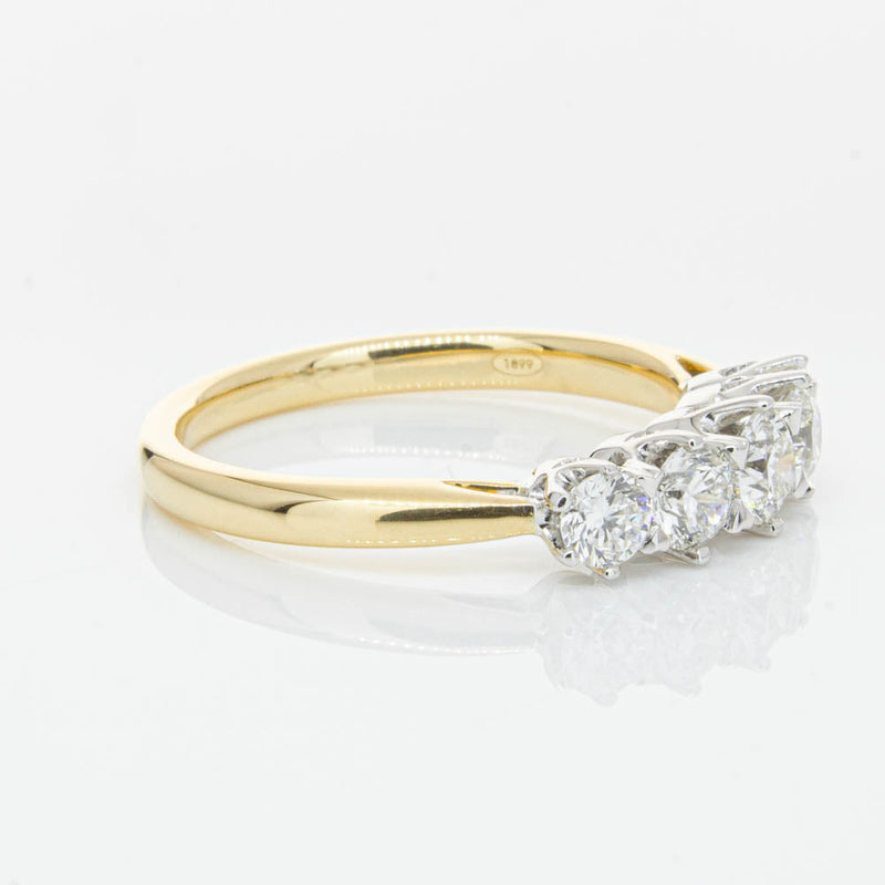 18ct Yellow Gold .80ct Diamond Pentagon Ring-Ring-Walker & Hall