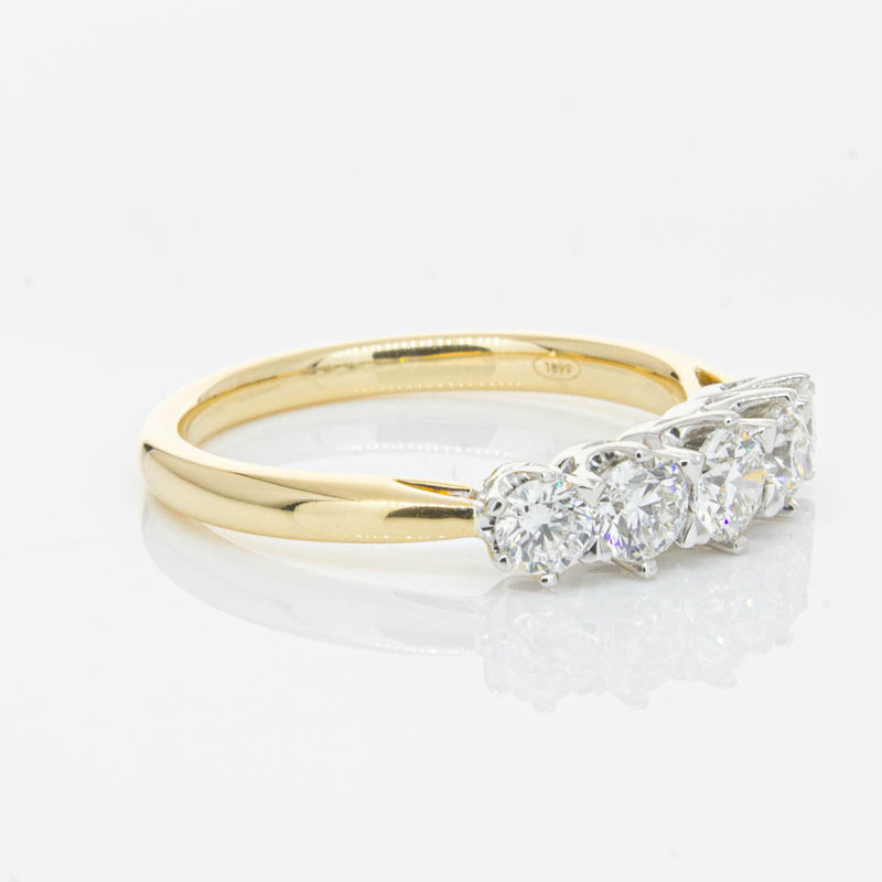 18ct Yellow Gold .80ct Diamond Pentagon Ring-Ring-Walker & Hall