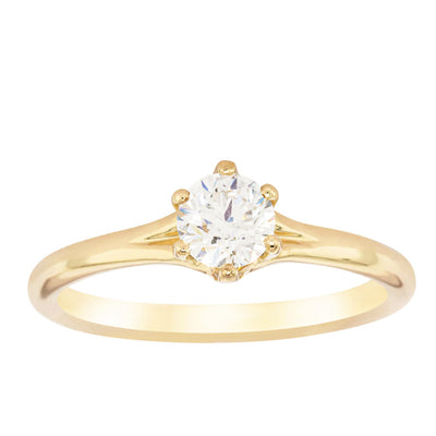 18ct Yellow Gold .48ct Diamond Grace Ring-Ring-Walker & Hall