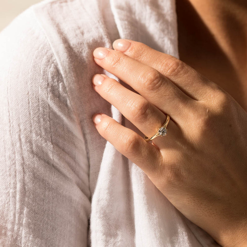 18ct Yellow Gold .48ct Diamond Grace Ring-Ring-Walker & Hall