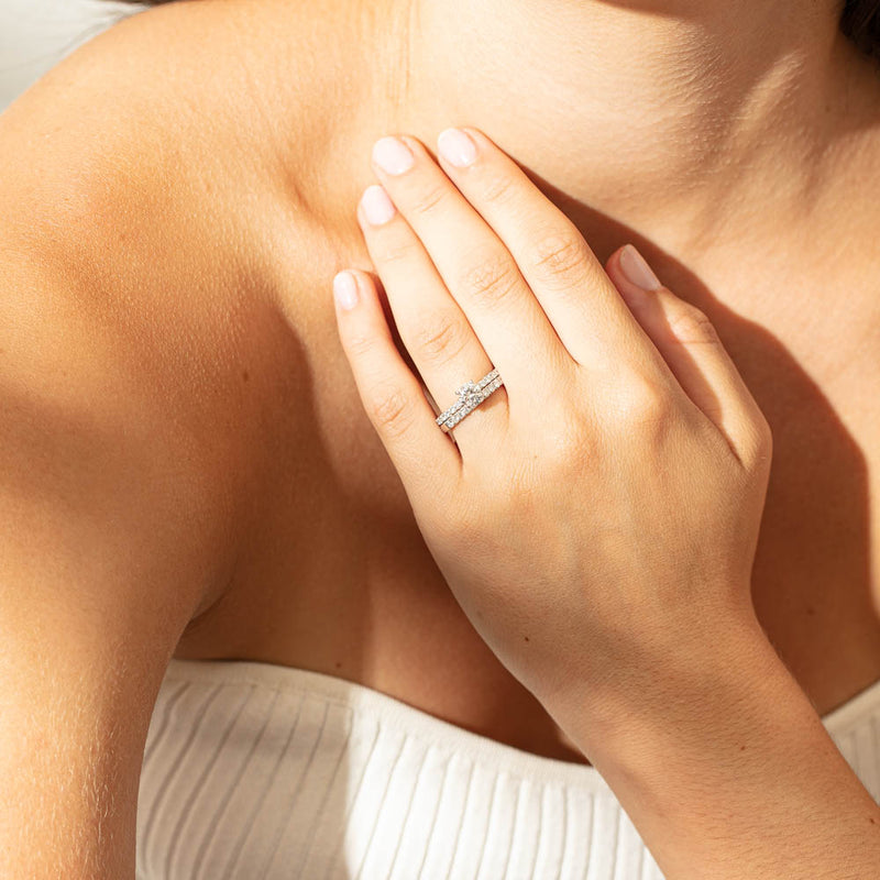 18ct White Gold .32ct Diamond Bella Band-Ring-Walker & Hall