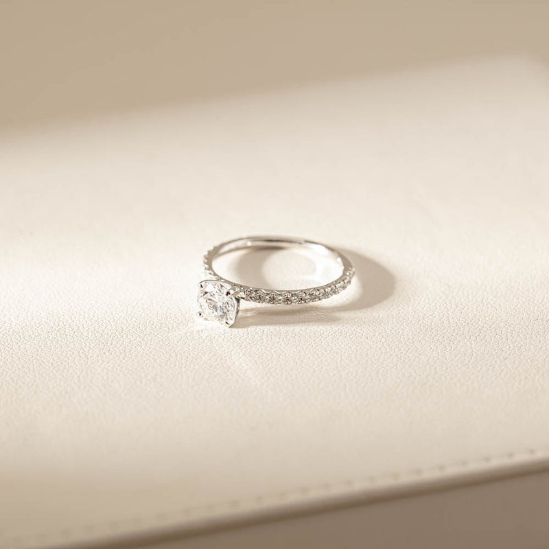 18ct White Gold .70ct Diamond Comet Ring-Ring-Walker & Hall