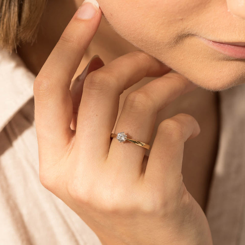 18ct Yellow Gold .41ct Diamond Nova Ring-Ring-Walker & Hall