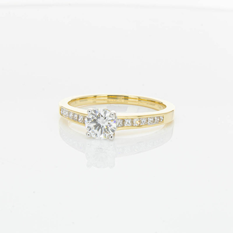 18ct Yellow Gold .50ct Diamond Riviera Ring-Ring-Walker & Hall