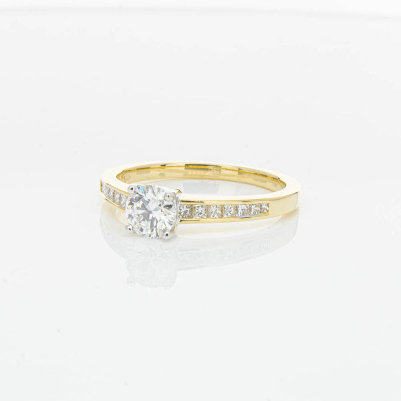18ct Yellow Gold .50ct Diamond Riviera Ring-Ring-Walker & Hall