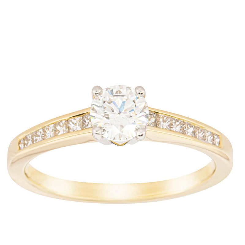 18ct Yellow Gold .50ct Diamond Riviera Ring-Ring-Walker & Hall