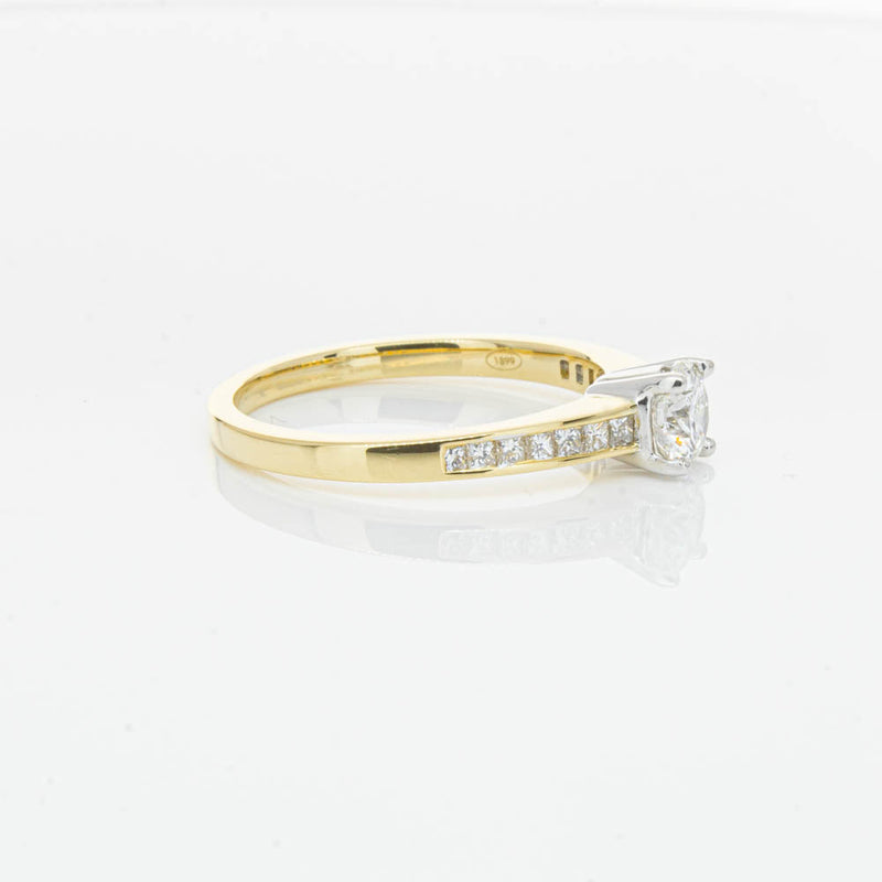18ct Yellow Gold .50ct Diamond Riviera Ring-Ring-Walker & Hall