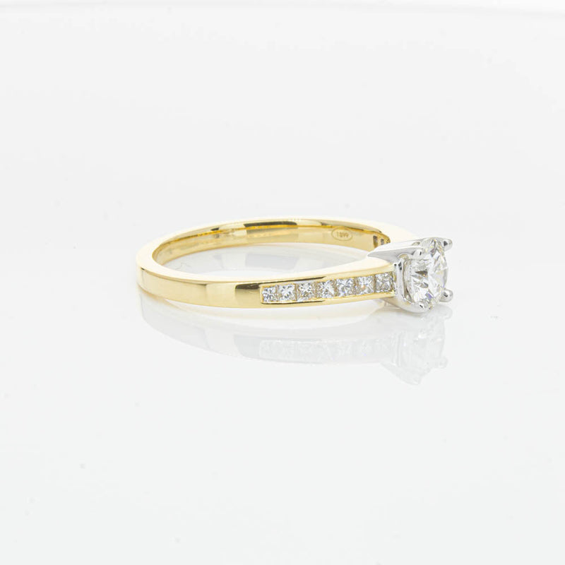 18ct Yellow Gold .50ct Diamond Riviera Ring-Ring-Walker & Hall