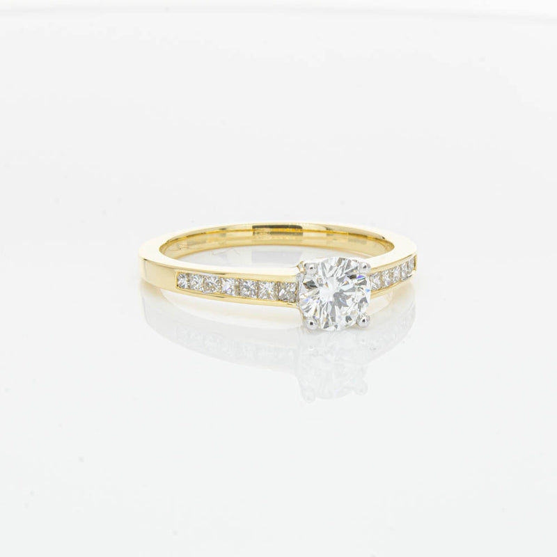 18ct Yellow Gold .50ct Diamond Riviera Ring-Ring-Walker & Hall