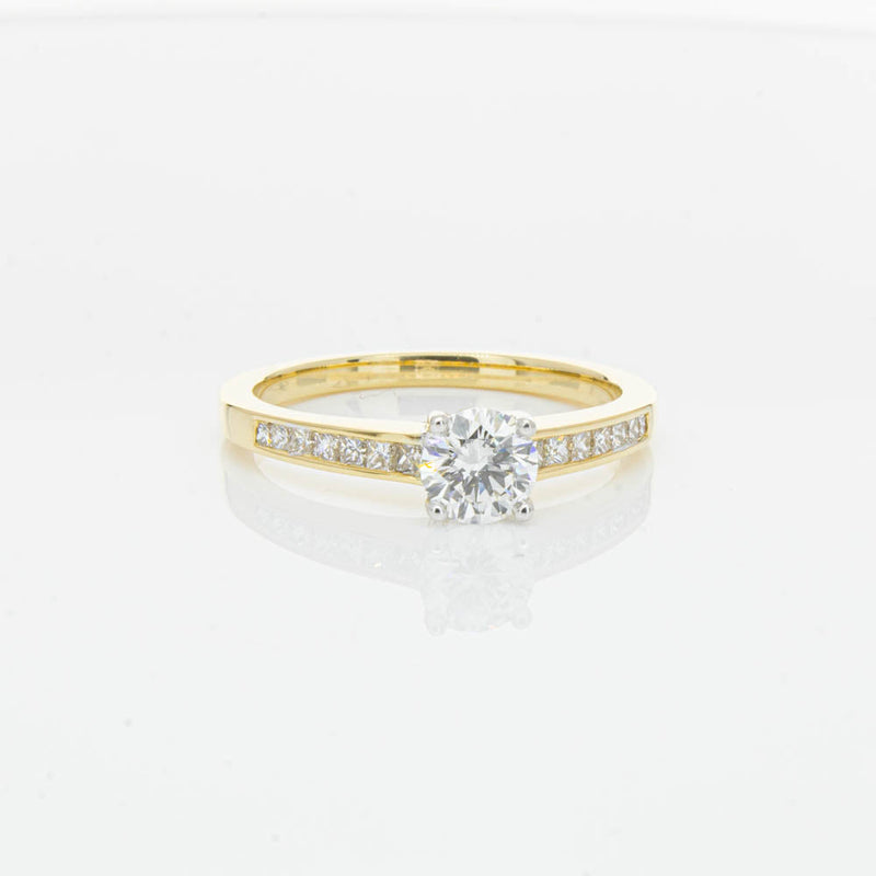 18ct Yellow Gold .50ct Diamond Riviera Ring-Ring-Walker & Hall