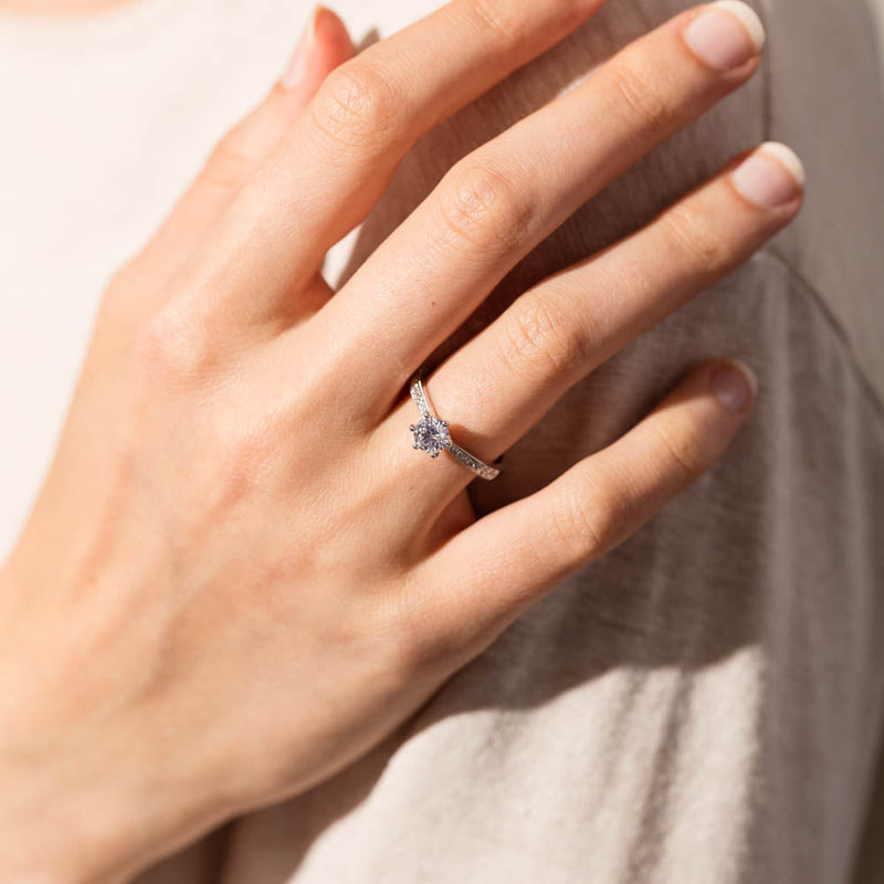 18ct White Gold .70ct Diamond Zenith Ring-Ring-Walker & Hall