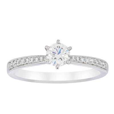 18ct White Gold .40ct Diamond Zenith Ring-Ring-Walker & Hall