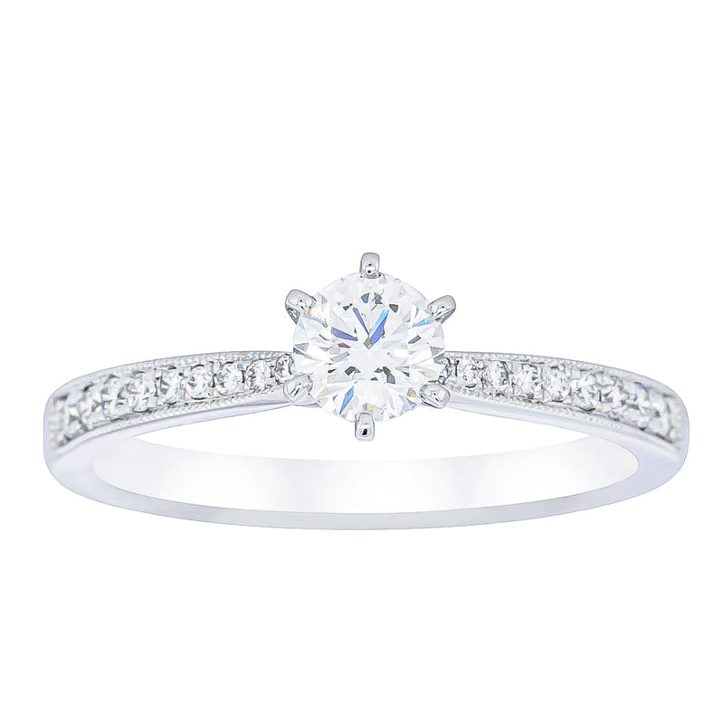 18ct White Gold .40ct Diamond Zenith Ring-Ring-Walker & Hall