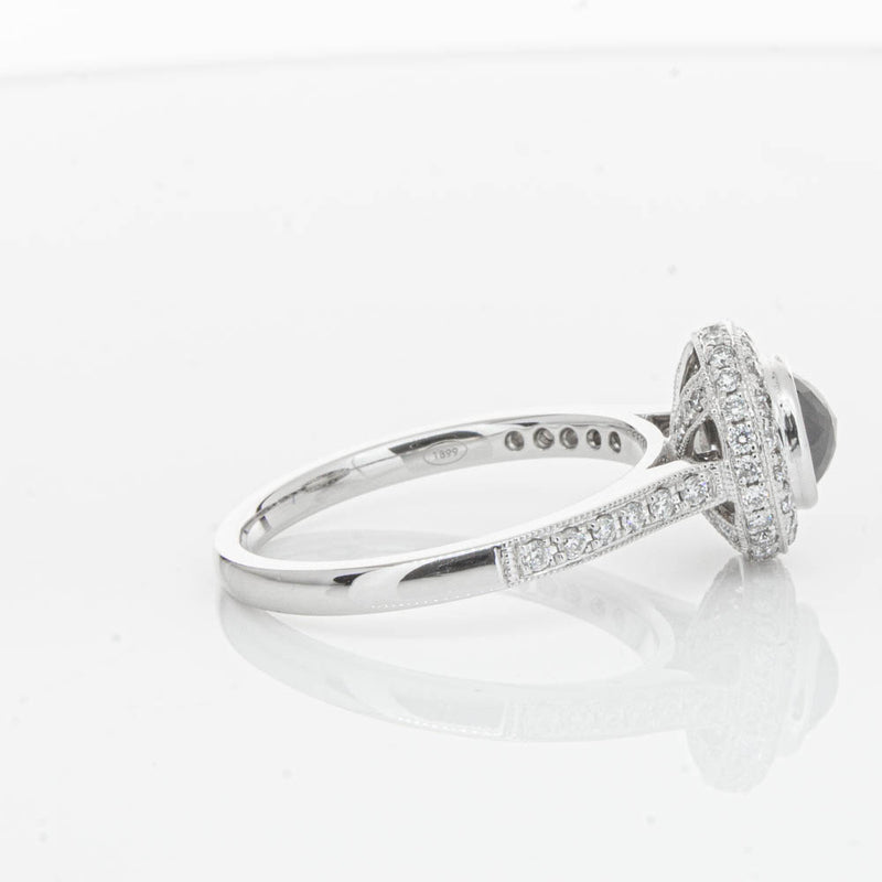 Platinum Black Diamond Ring-Ring-Walker & Hall