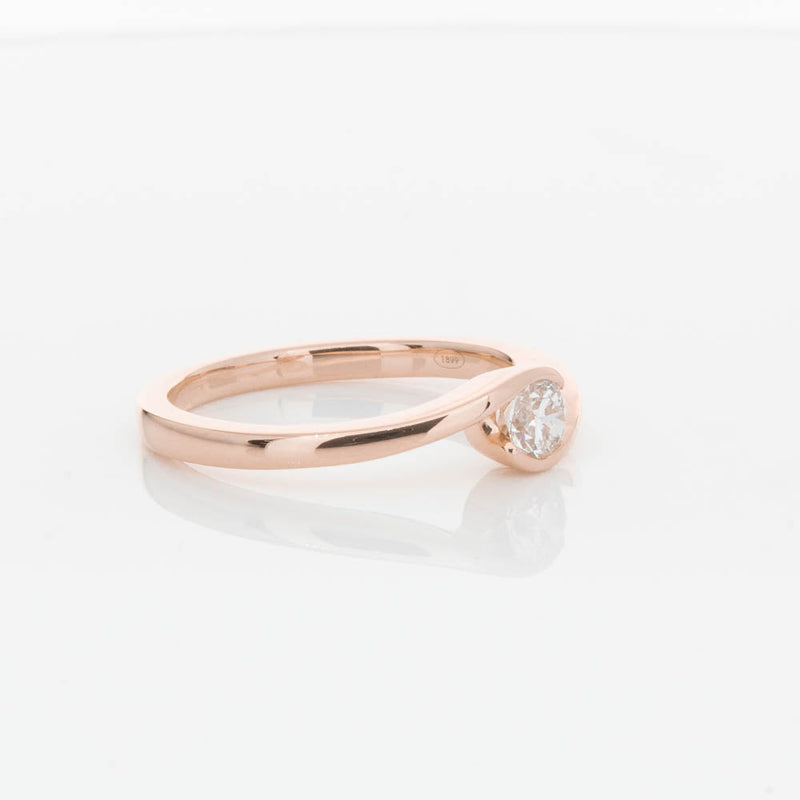 18ct Rose Gold .30ct Diamond Embrace Ring-Ring-Walker & Hall