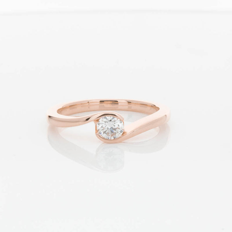 18ct Rose Gold .30ct Diamond Embrace Ring-Ring-Walker & Hall