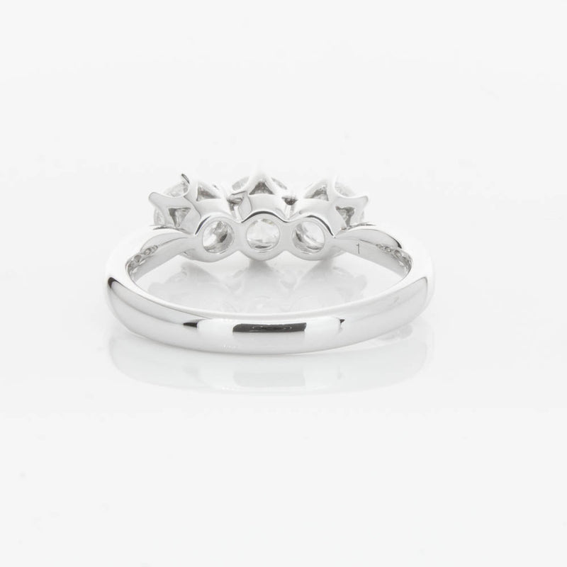 18ct White Gold 1.24ct Diamond Trilogy Ring-Ring-Walker & Hall