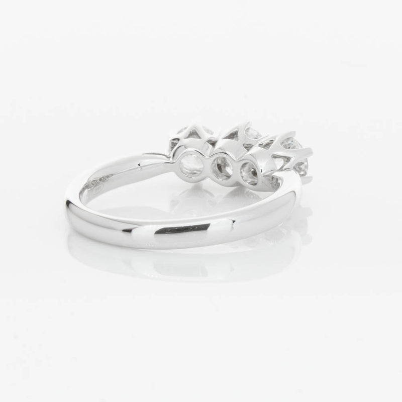 18ct White Gold 1.24ct Diamond Trilogy Ring-Ring-Walker & Hall