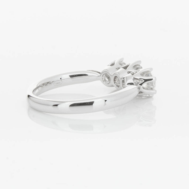 18ct White Gold 1.24ct Diamond Trilogy Ring-Ring-Walker & Hall